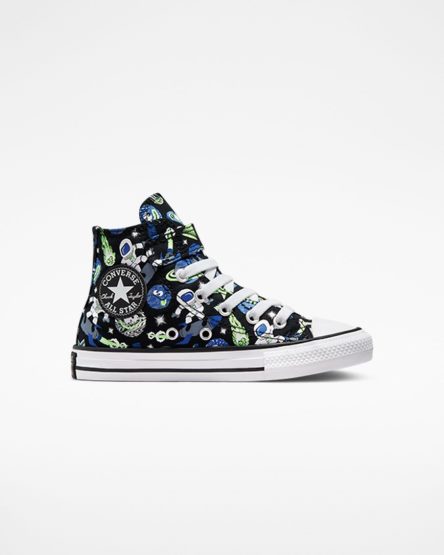 Boys' Converse Chuck Taylor All Star Easy-On Space Cruiser High Top Shoes Black / Blue / Green | AU E3645W